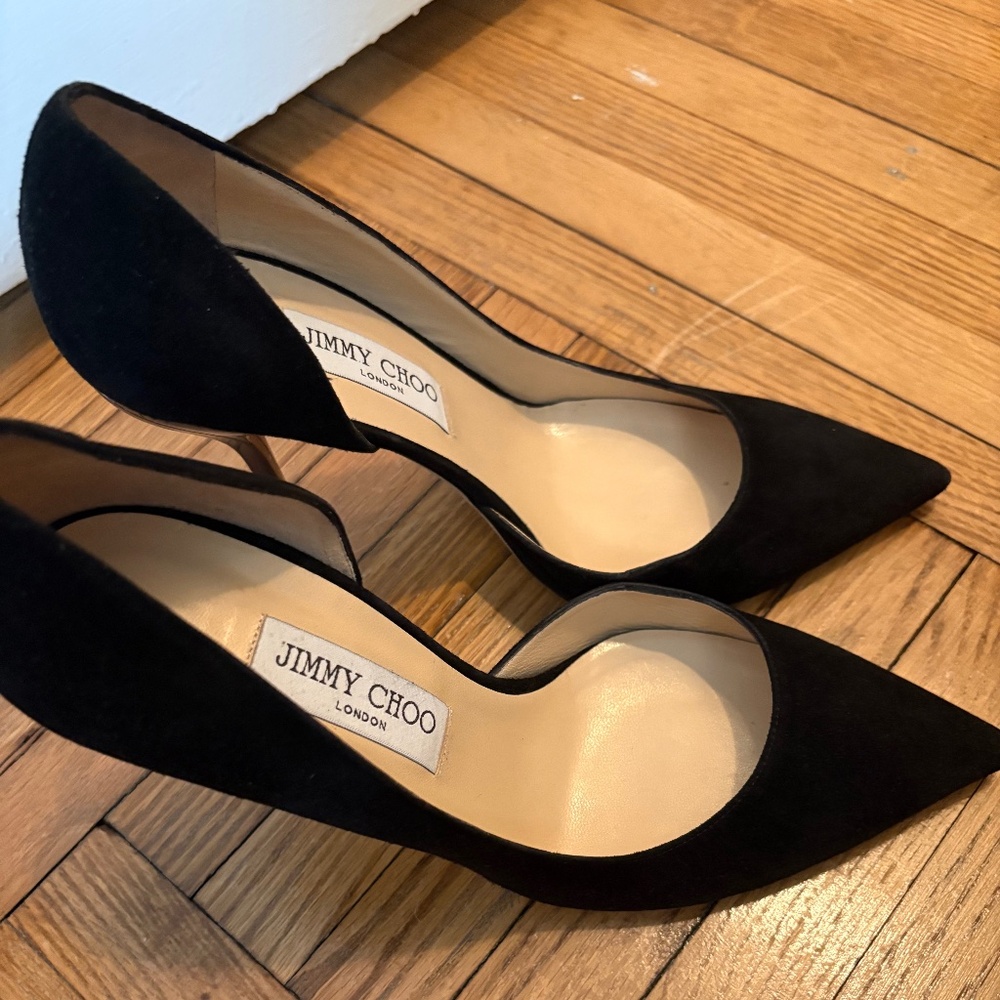 Black Suede Jimmy Choo pumps